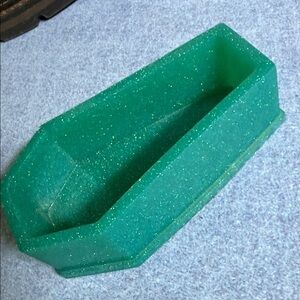 Glittery Green Coffin-Shaped Trinket Box